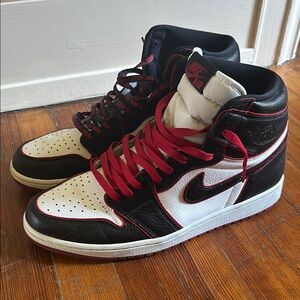 Nike Black and Red High-Top Sneakers